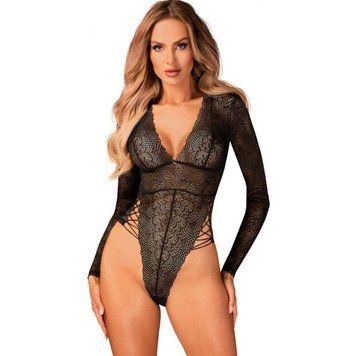 Сексуальне ажурне боді з рукавами Obsessive Merlys XS/S 411603 фото