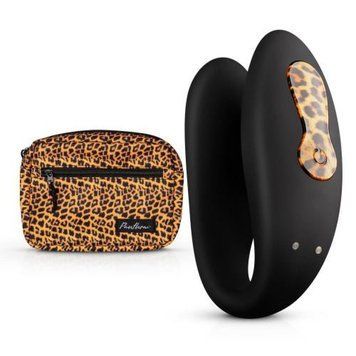Вібратор для пар Zuna Couples Vibrator із сумочкою, чорний, Leopard PT2517 фото