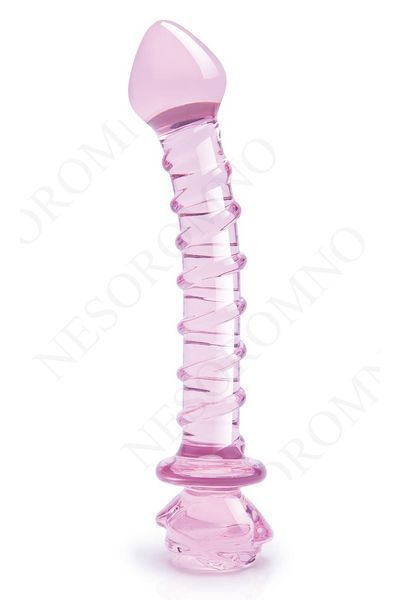 Спіральний фалоімітатор для точки G зі скла Dream Toys Glaze Glass у формі бутона троянди DT22122 фото