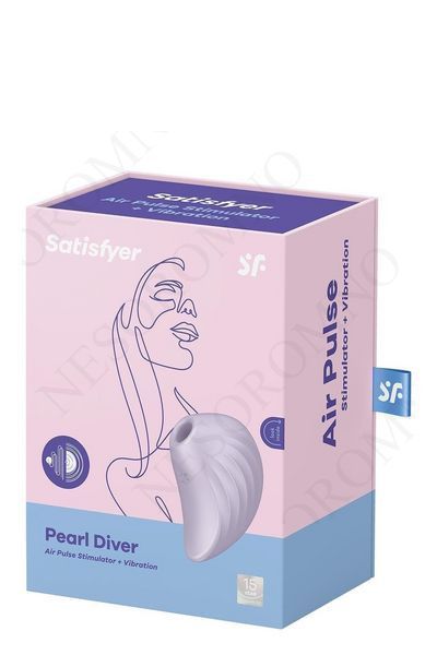 Вакуумний стимулятор Satisfyer Pearl Diver для клітора, з вібрацією, фіолетовий. SAT37240 фото