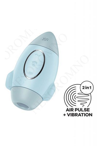 Вакуумний вібратор подвійної дії у вигляді Ракети Satisfyer Mission Control, блакитний T360587 фото