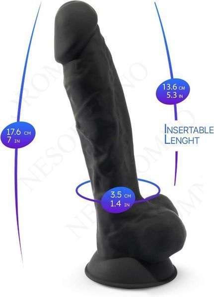 Фалоімітатор термореактивний Silexd Model 1 (7") XD01 із силікону подвійної щільності, чорний SL220291 фото