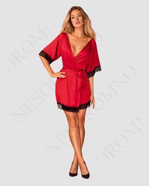 Халат Obsessive Sensuelia-Sensuelia szlafrok czerwony S/M 411207 фото
