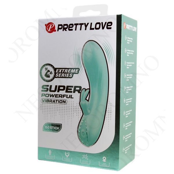 Вібратор-кролик PRETTY LOVE DJ Stick бірюзовий, 12.7 х 2.7 см BW-500079 фото