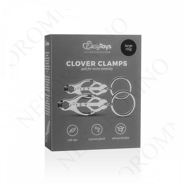 Затискачі для сосків з кільцями EasyToys Clover Clamps With Clips ET65600 фото