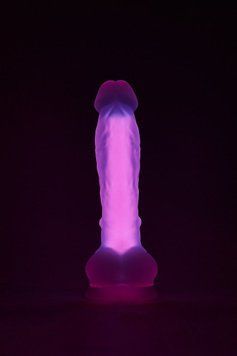 Фаллоімітатор люмінесцентний на присосці Dream Toys RADIANT Glow In The Dark рожевий DT22048 фото