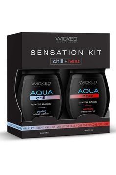 Набір лубрикантів Wicked Sensual Care Sensation Kit охолодження та розігрів, 45+45 мл W252630 фото