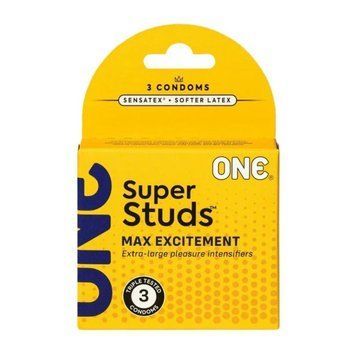 Презервативи латексні ONE Super Studs із шипами (ціна за упаковку, 3 шт.) ONE114937 фото