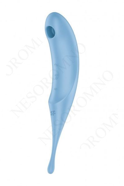 Гібридний вакуумний вібратор із точковою стимуляцією Satisfyer Twirling Pro, блакитний T360480 фото