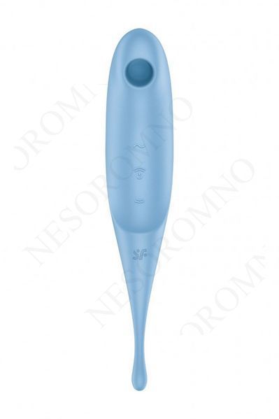 Гібридний вакуумний вібратор із точковою стимуляцією Satisfyer Twirling Pro, блакитний T360480 фото
