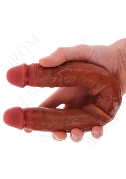 Силіконовий подвійний фалоімітатор ToyJoy Get Real з крайнім тілом, коричневий TJ11207 фото