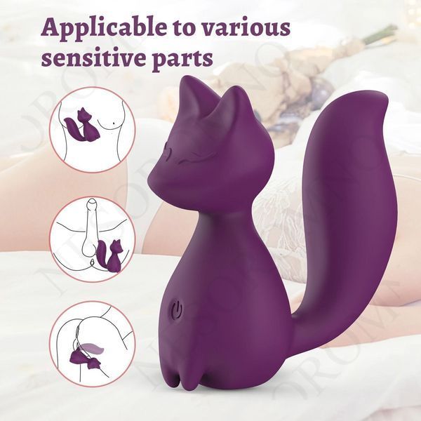 Міні-вібратор кліторальний Every Night Toys Doris у формі лисиці фіолетовий, 10 режимів вібрації 20532 /YAI707W-032 фото