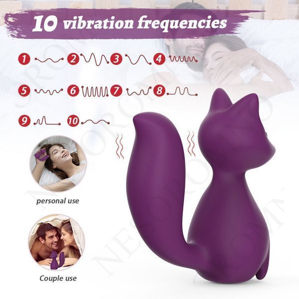 Міні-вібратор кліторальний Every Night Toys Doris у формі лисиці фіолетовий, 10 режимів вібрації 20532 /YAI707W-032 фото