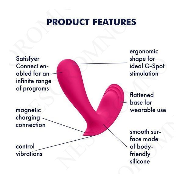 Смарт-вібратор у трусики з двома моторами Satisfyer Top Secret для точки G та клітора, рожевий T4003382 фото