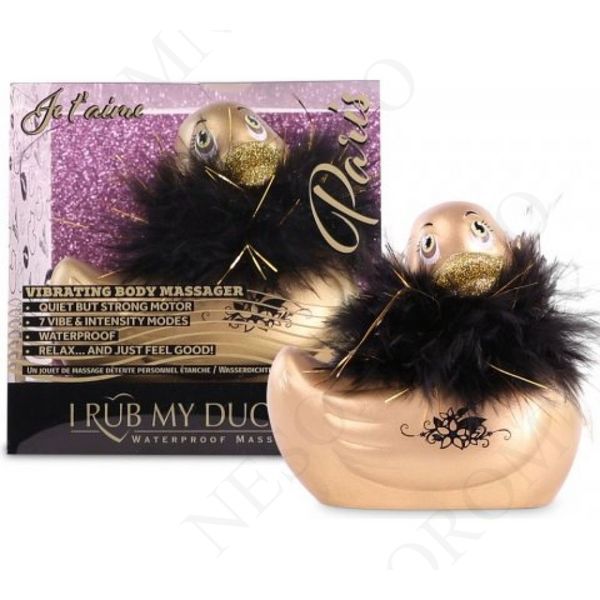 Вібратор качка для кліторальної стимуляції Big Teaze Toys Rub My Duckie золотиста BTT29007 фото