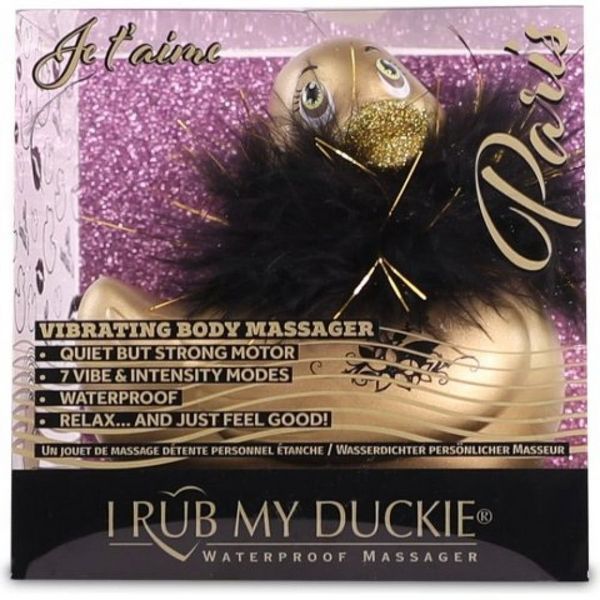 Вібратор качка для кліторальної стимуляції Big Teaze Toys Rub My Duckie золотиста BTT29007 фото