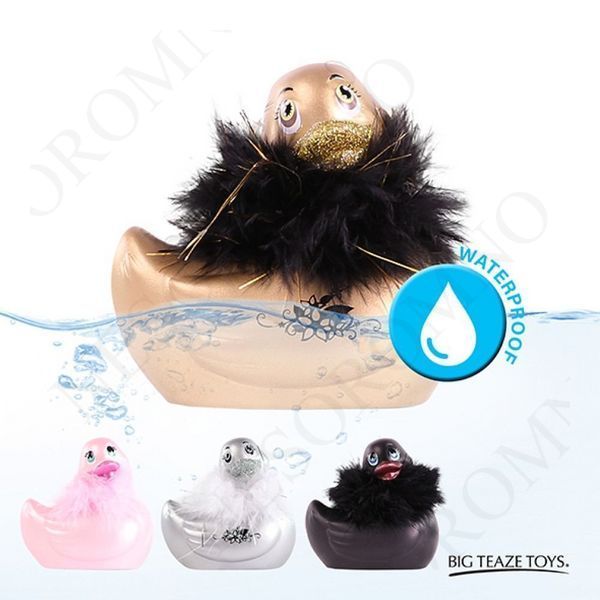 Вібратор качка для кліторальної стимуляції Big Teaze Toys Rub My Duckie золотиста BTT29007 фото