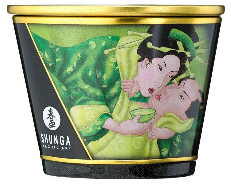 Свічка для масажу Shunga Massage Candle Exotic Green Tea із ароматом зеленого чаю, 170 мл T274511 фото