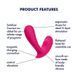 Смарт-вібратор у трусики з двома моторами Satisfyer Top Secret для точки G та клітора, рожевий T4003382 фото 2