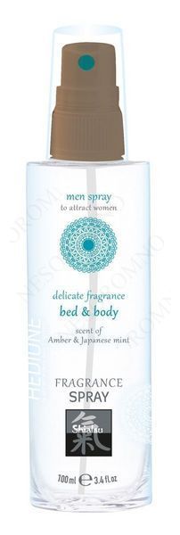 Спрей для тіла та ліжка з феромонами та афродизіаками Shiatsu Fragrance Бурштин та японська м'ята, 100 мл HOT67091 фото