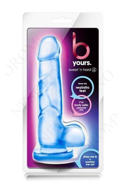 Фаллоімітатор гелевий з мошонкою Blush b Yours блакитний BL330421 фото