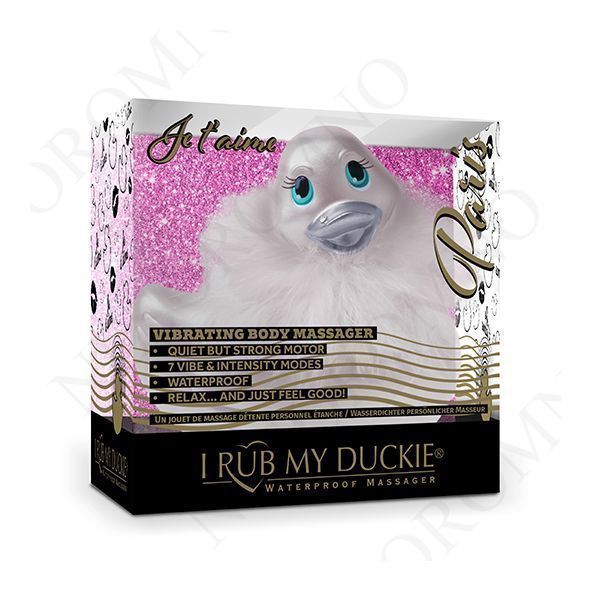 Вібратор качечка Big Teaze Toys Rub My Duckie, срібло BTT29006 фото