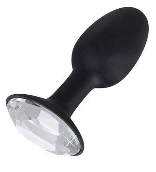 Анальна пробка зі стразом You2Toys Butt Plug Diamond S, силікон, чорна 5109040000 фото