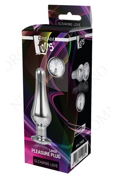 DT21825 анальна пробка конічної форми Dream Toys GLEAMING LOVE SILVER PLEASURE PLUG L DT21825 фото