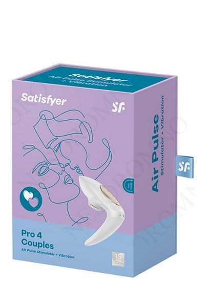 Вібратор для пар із вакуумним стимулятором SATISFYER PRO 4 COUPLES T360035 фото