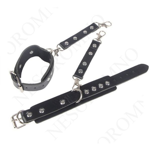 Гартери з наручниками Star Night Sexy Bondage з екошкіри, чорні, One Size C81073 фото