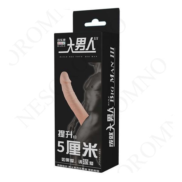 Насадка на пеніс Baile Penis Sleeve, подовжуюча, бежева, 17 &times; 2,5 см BI-026212 фото