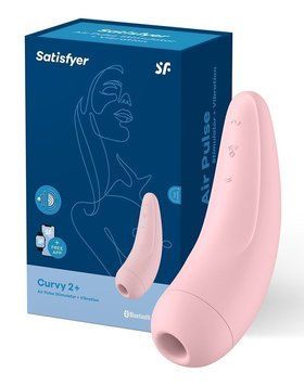 Безконтактний смарт стимулятор клітора SATISFYER CURVY2+ рожевий T360112 фото