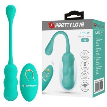 Віброяйце вагінальне Pretty Love Leshy з пультом, бірюзове, 18.6 х 2.8 см BI-014868W-A4 фото