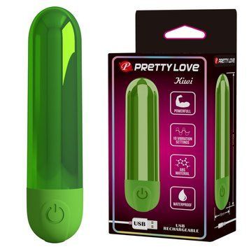 Вібропуля 10 вібрацій PRETTY LOVE Kiwi глянсова, зелена, 8 х 1.8 см BI-300091-3 фото