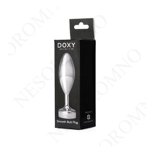 Анальна пробка металева Doxy Smooth Butt Plug, срібляста D453014 фото