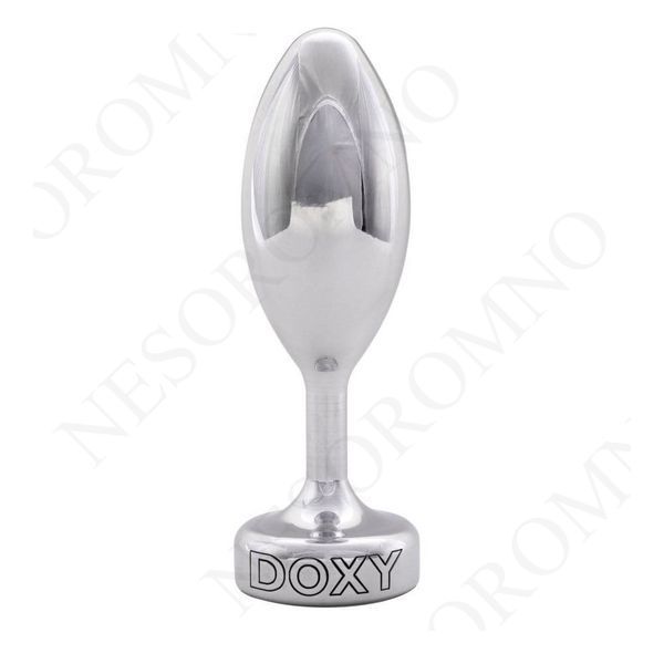 Анальна пробка металева Doxy Smooth Butt Plug, срібляста D453014 фото