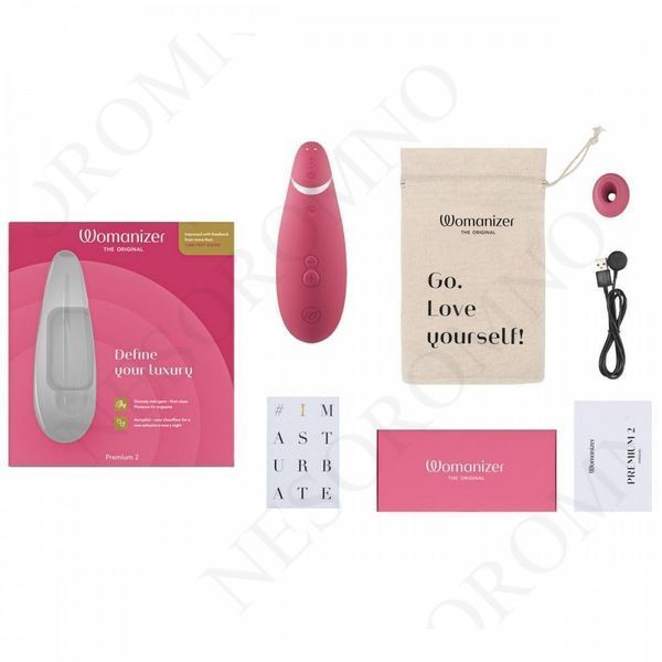 Безконтактний вакуумний кліторальний стимулятор Womanizer Premium 2 малиновий W44081 фото