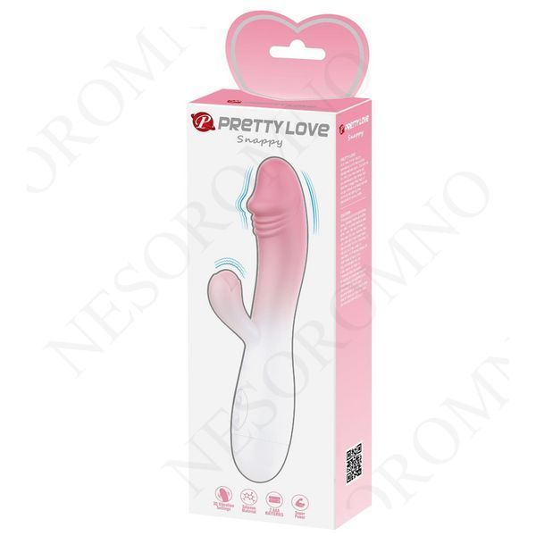 Вібратор-кролик PRETTY LOVE Snappy з реалістичною головкою, рожевий, 19 х 3.2 см BI-014173-A5 фото