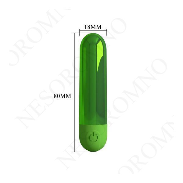 Вібропуля 10 вібрацій PRETTY LOVE Kiwi глянсова, зелена, 8 х 1.8 см BI-300091-3 фото