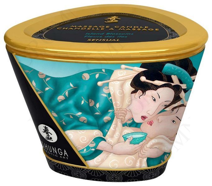 Свічка для масажу Shunga Massage Candle Island Blossoms із квітковим ароматом, 170 мл T274524 фото