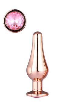 DT21826 анальна пробка конічної форми Dream Toys GLEAMING LOVE ROSE GOLD PLEASURE PLUG S DT21826 фото