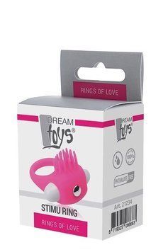 Ерекційне вібраційне кільце з вусиками Dream Toys Rings of Love рожеве DT21234 фото