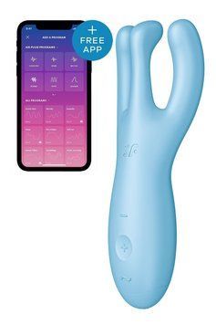 Смарт-вібратор потрійний для клітора Satisfyer Threesome 4 блакитний EX20599 фото