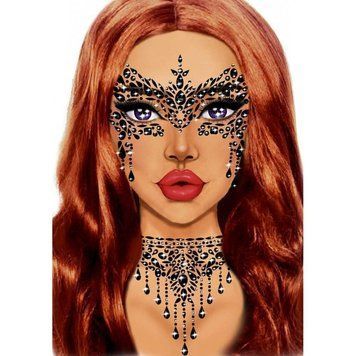 Маскарадна наклейка з коштовностями Leg Avenue Masquerade face jewels sticker O/S EYE033 фото