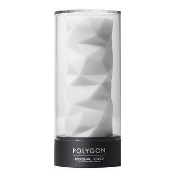 Мастурбатор хай-тек рельєфний Polygon 3D Tenga, білий, 15 х 7 см 51400 /TNH-004 фото