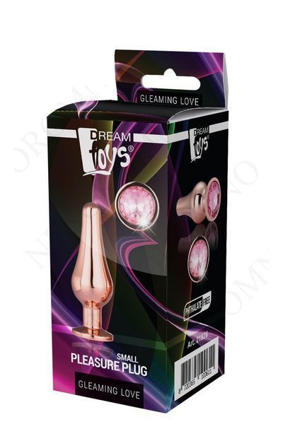 DT21826 анальна пробка конічної форми Dream Toys GLEAMING LOVE ROSE GOLD PLEASURE PLUG S DT21826 фото