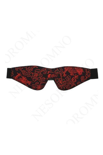 Маска на очі чорна Dream Тoys Blaze Deluxe Blindfold з червоним візерунком у вигляді вишивки DT21532 фото