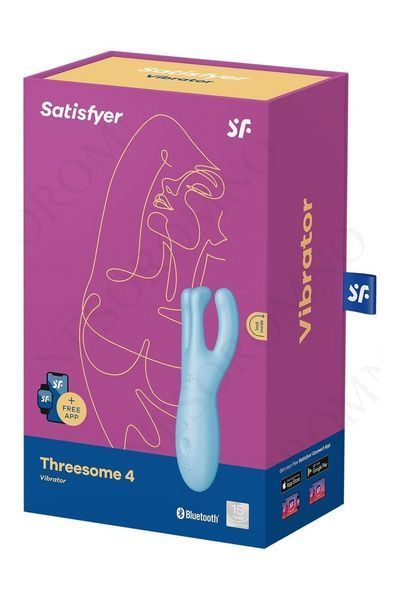 Смарт-вібратор потрійний для клітора Satisfyer Threesome 4 блакитний EX20599 фото