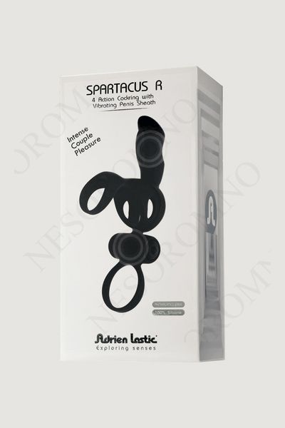 Вібро-насадка на пеніс та мошонку Adrien Lastic Spartacus R чорна AD30639 фото