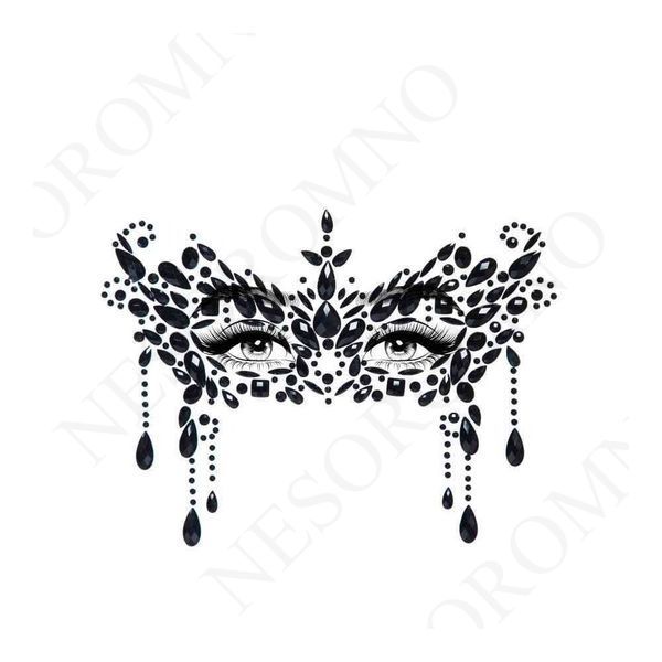 Маскарадна наклейка з коштовностями Leg Avenue Masquerade face jewels sticker O/S EYE033 фото